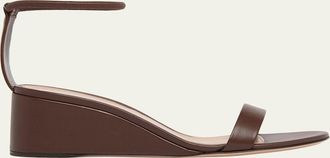 Gianvito Rossi 45mm Nappa Leather Wedge Sandals