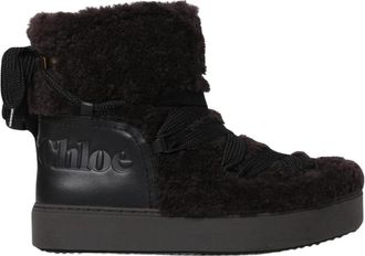 See By Chlo&eacute; Bruine platte enkellaarsjes voor vrouwen - Dames - Winterlaarzen - Bruin - 36 EU - Schoenen