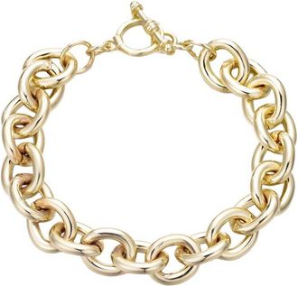 Adornia Adornia Plated Chunky Oval Link Toggle Bracelet