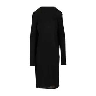 Toteme Dames, Jurken, Zwart, Maat: S Leer