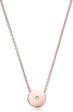 Monica Vinader Rose Gold Linear Solo Diamond Necklace Adjustable 46cm/18 Diamond