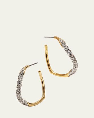 Alexis Bittar Medium Two-Toned Pave Hoop Earrings