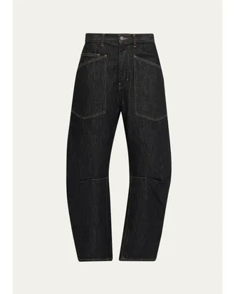 Nili Lotan Shon Barrel-Leg Denim Jeans