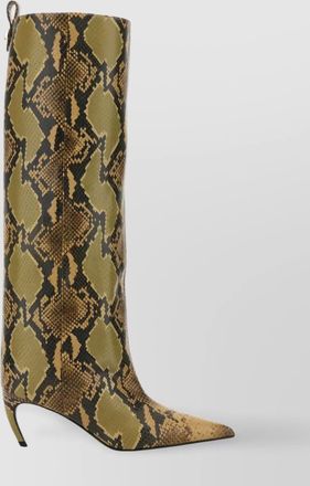 The Attico snakeskin pattern knee length stiletto boots