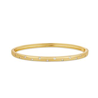 SHYMI Inlay Stone Bangle - 18K Gold-Filled, Rhodium Plated, Cubic Zirconia, Day to Night