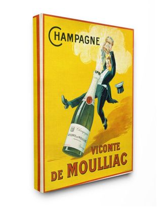 Stupell Industries Vintage Illustration Champagne Vicomte De Moulliac Wall Art