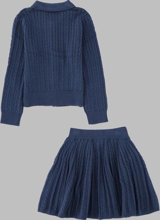 Polo Ralph Lauren Cable-Knit Cotton Dress Set - Navy