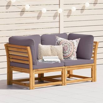 vidaXL Vidaxl - Sof&aacute; De Jard&iacute;n 2 Plazas Con Cojines Madera Maciza De Acacia