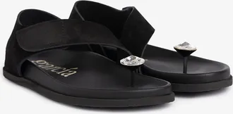 Pedro Garcia Crystal slide in black leather | Lairet | centenary |