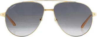 Cartier Santos de Cartier Grey Gradient Pilot Ladies Sunglasses CT0298S 001 57