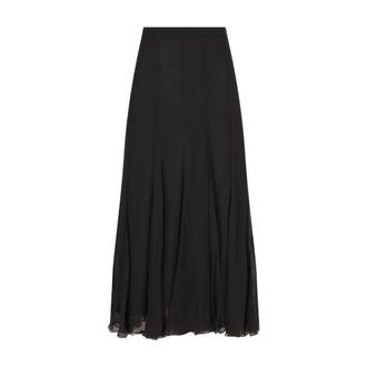 Chloé Midi Skirts, female, Black, S, Black Silk & Nylon Skirt