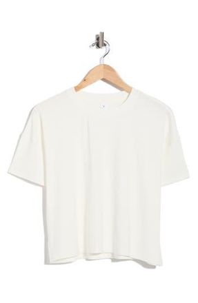 Yogalicious Heavenly Ribbed Deluxe Boxy Crop T-Shirt in White Dove at Nordstrom Rack, Size X-Large