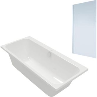 Villeroy & Boch Ba&ntilde;era Recta Villeroy & Boch Architectura 150 X 70 Cm Blanca + Mampara De Ba&ntilde;o Izquierda Aurys Mist 1 Cromado