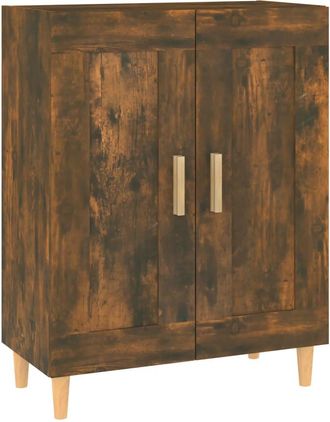 vidaXL Aparador Madera Contrachapada Color Roble Ahumado 69,5x34x90 Cm Vidaxl