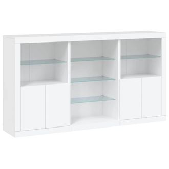 Berkfield Home Sideboard with LED Lights White 181.5x37x100 cm