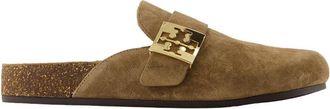 Tory Burch Bruin leren instap sandalen - Dames - Slip ons - Bruin - 38 EU - Leer - Schoenen