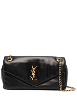 Saint Laurent Calypso schoudertas met logoplakkaat - Zwart