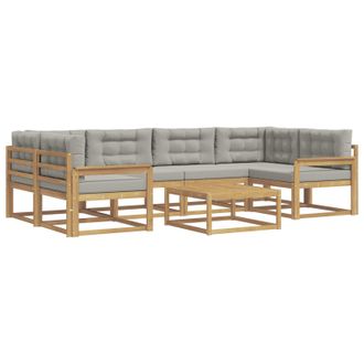 vidaXL Conjunto De Sof&aacute;s De Exterior 5 Pcs Blanco Y Gris Claro Vidaxl