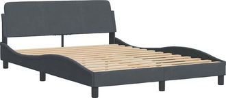 vidaXL Vidaxl - Estructura De Cama Sin Colch&oacute;n Terciopelo Gris Oscuro 140x190cm