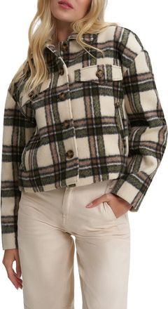 Noize Plaid Crop Shacket in Leafless Tree at Nordstrom Rack, Size Xx-Large