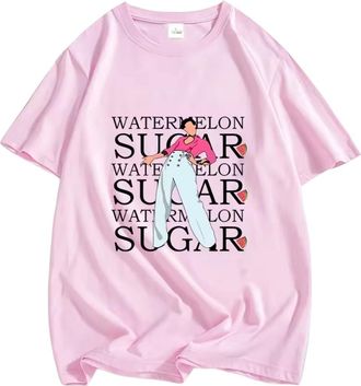 Generic Baby Pink Harry 1D Direction Styles Sugar One Band Watermelon Singer Tee Top Tshirt Mens Womens Unisex Ladies Gift XS S M L XL XXL 6 8 10 12 14 16 18 