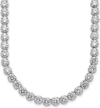 Diamond2Deal Sterling Silver Cubic Zirconia Tennis Necklace 18