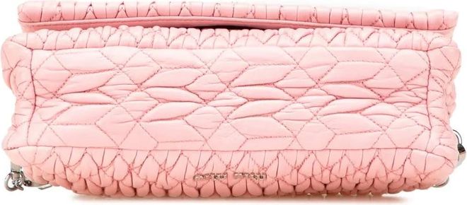 Miu Miu Borsa a tracolla matelassé in nappa con cristalli e catena