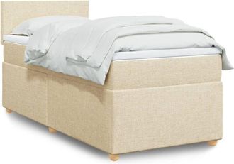 vidaXL Vidaxl - Cama Box Spring Con Colch&oacute;n Tela Color Crema 80x200 Cm