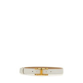 Elisabetta Franchi Belts, female, White, Size: 40 CM Leather Belt