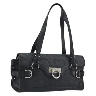 Ferragamo Tweedehands leren handtassen - Dames - Pre-owned - Zwart - Maat: ONE Size Leer