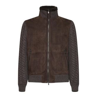 Brunello Cucinelli Chaqueta Bomber de Borrego - Jackets - Hombre - Marr&oacute;n - L