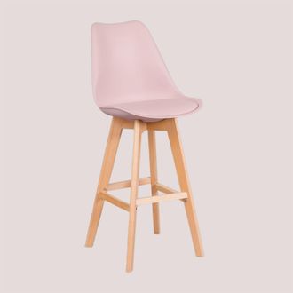 Sklum Pack De 4 Taburetes Altos 75 Cm Con Coj&iacute;n En Polipiel Nordic Sklum