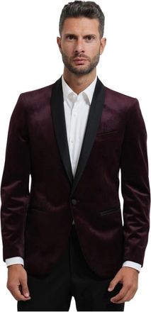 Mulish Single-breasted Smokingjas Pak - Heren - Pakken - Rood - Maat: 2XL