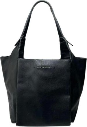 Armani Pre-owned Tote Bags, female, Black, Size: ONE SIZE Pre-owned Leather Tote Bag