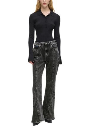 Karl Lagerfeld Black Loose High Rise Jeans