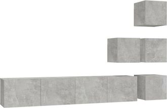 vidaXL Mueble De Pared De Tv Madera Contrachapada Gris Hormig&oacute;n Vidaxl