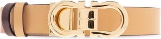 Ferragamo Riem met omkeerbare gesp - Dames - Riemen - Beige - 80 CM - Leer - Accessoires