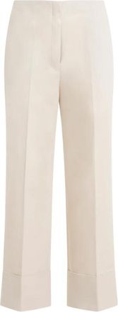 Theory Chique Naakt Broek Ss 24 - Dames - Wijde Broeken - Beige - 2XS - Katoen - Broeken