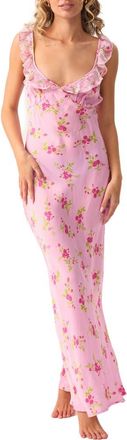 PQ Swim Beth Floral Cover-Up Maxi Dress in Rosebud at Nordstrom, Size X-Small