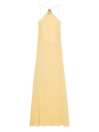 Alanui halterneck sleeveless maxi dress - Yellow