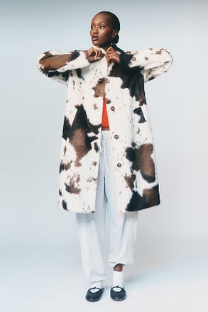 Bernardo Animal Print Faux Fur Coat Jacket