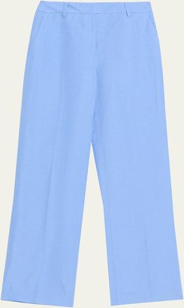Lafayette 148 New York Gates Wide-Leg Silk-Linen Pants