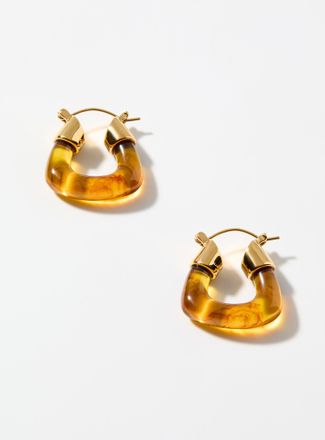 Lucas Jack Womens Metallic-post resin Hoop Earrings