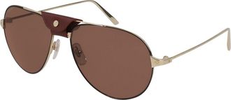 Cartier Santos de Cartier Red Pilot Mens Sunglasses CT0038S 006 61