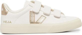 Veja Witte Goudkleurige Leren Sneakers - Dames - Sneakers - Wit - 40 EU - Schoenen