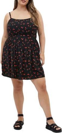 City Chic Jessie Cherry Print Maxi Dress in Blk Cherry at Nordstrom Rack, Size M/18W