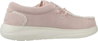 Hey Dude Gehaakte Su&egrave;de Veterschoenen - Dames - Veterschoenen - Roze - 38 EU - Su&egrave;de - Schoenen