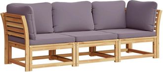 vidaXL Set De Muebles Para Jard&iacute;n 3 Piezas Con Cojines Madera Acacia Vidaxl