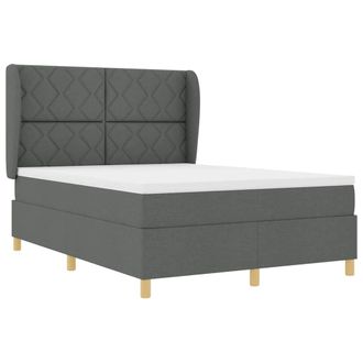 vidaXL Letto A Molle Con Testiera Grigio Scuro 200 X 160 Cm Tessuto Vidaxl
