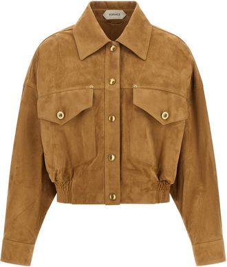 Versace Brown Shirt Collar Jacket
